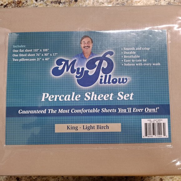 My Pillow Bedding New My Pillow Percale Sheet Set King Light Birtch
